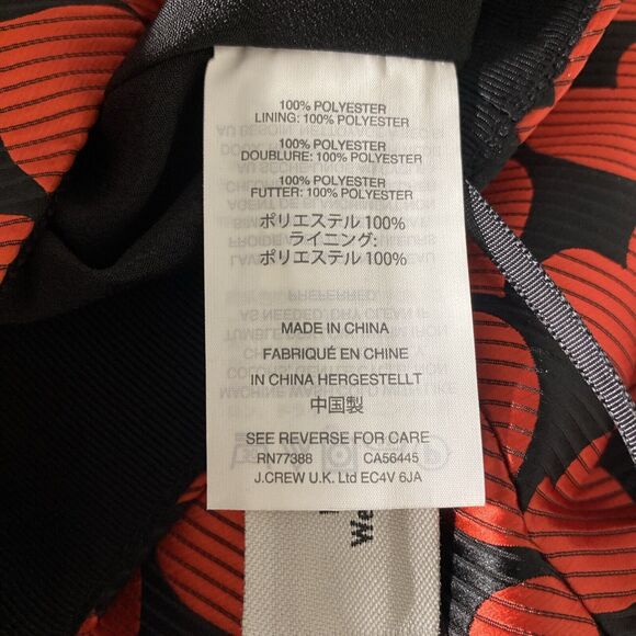 J. Crew Faux Wrap Skirt Jacquard Heart Mini Electric Red Black Bow 8 Lin… - Picture 6 of 6